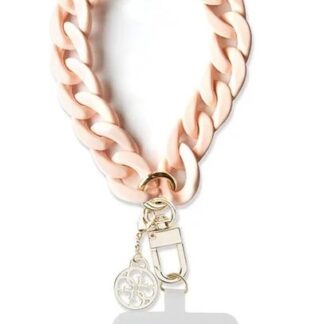 Guess Wrist Chain 4G Charm Strap Acrylic Pink