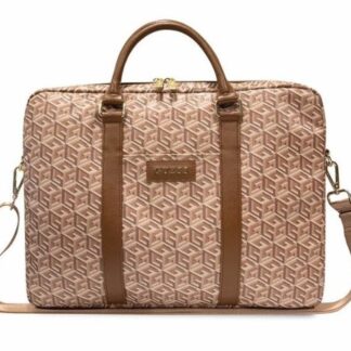 Guess Pouch 16" Brown GCube Stripes