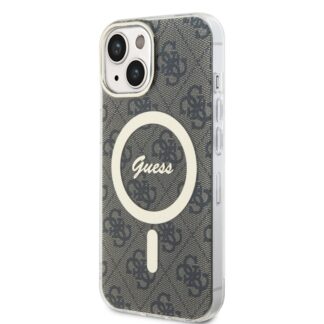 Guess IML 4G MagSafe Zadní Kryt pro iPhone 15 Hnědý