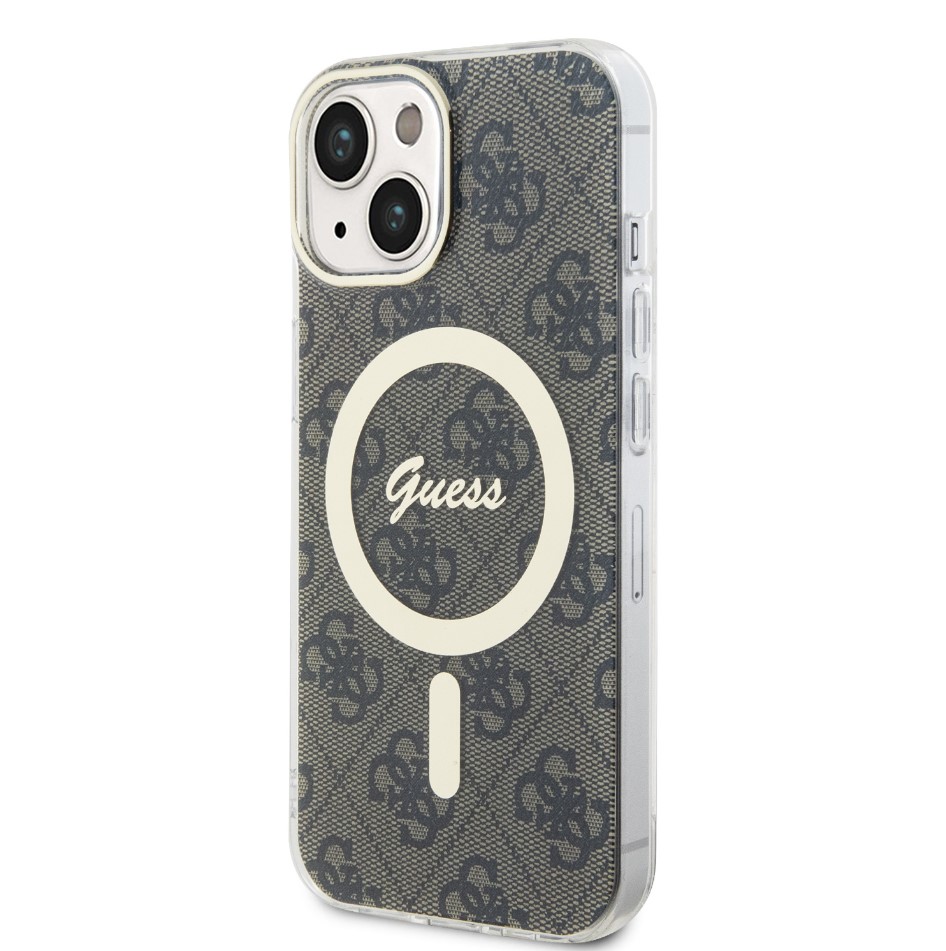 Guess IML 4G MagSafe Zadní Kryt pro iPhone 15 Hnědý