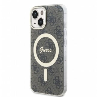 Guess IML 4G Printed Crossbody Zadní Kryt pro iPhone 15, hnědá