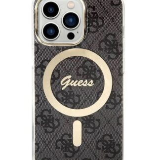 Guess IML 4G Printed Crossbody Zadní Kryt pro iPhone 15 Pro, hnědá