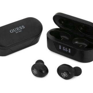 Guess True Wireless Classic Logo BT5.0 5H Stereo Earphones, černá