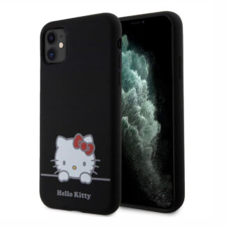 Hello Kitty Liquid Silicone Daydreaming Logo Zadní Kryt pro iPhone 11, černá