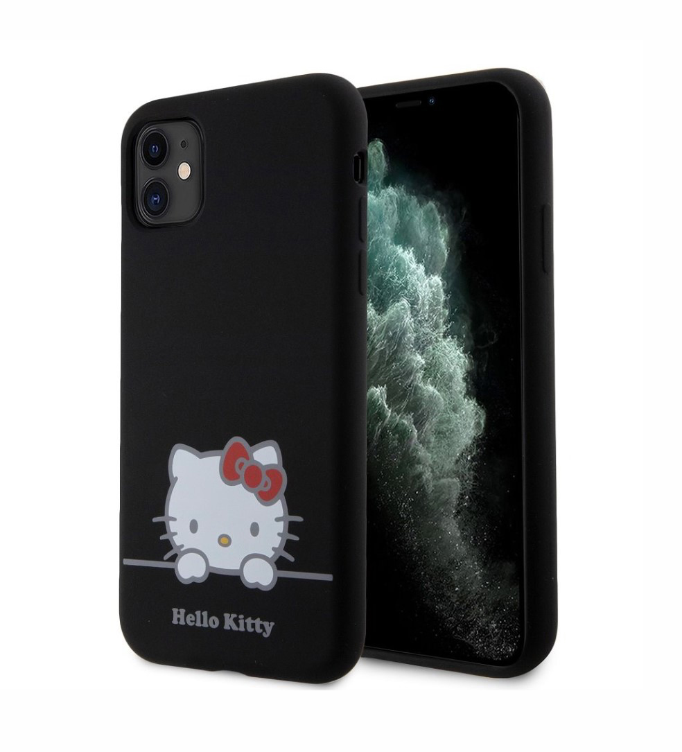 Hello Kitty Liquid Silicone Daydreaming Logo Zadní Kryt pro iPhone 11, černá
