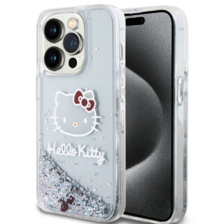 Hello Kitty Liquid Glitter Electroplating Head Logo Zadní Kryt pro iPhone 13 Pro, průhledná