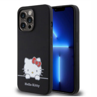Hello Kitty Liquid Silicone Daydreaming Logo Zadní Kryt pro iPhone 13 Pro, černá