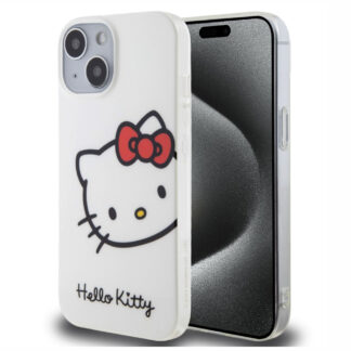 Hello Kitty IML Head Logo Zadní Kryt pro iPhone 15, bílá