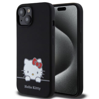 Hello Kitty Liquid Silicone Daydreaming Logo Zadní Kryt pro iPhone 15, černá