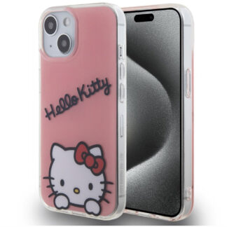 Hello Kitty IML Daydreaming Logo Zadní Kryt pro iPhone 15, růžová