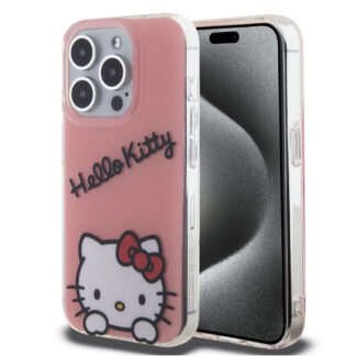 Hello Kitty IML Daydreaming Logo Zadní Kryt pro iPhone 15 Pro, růžová