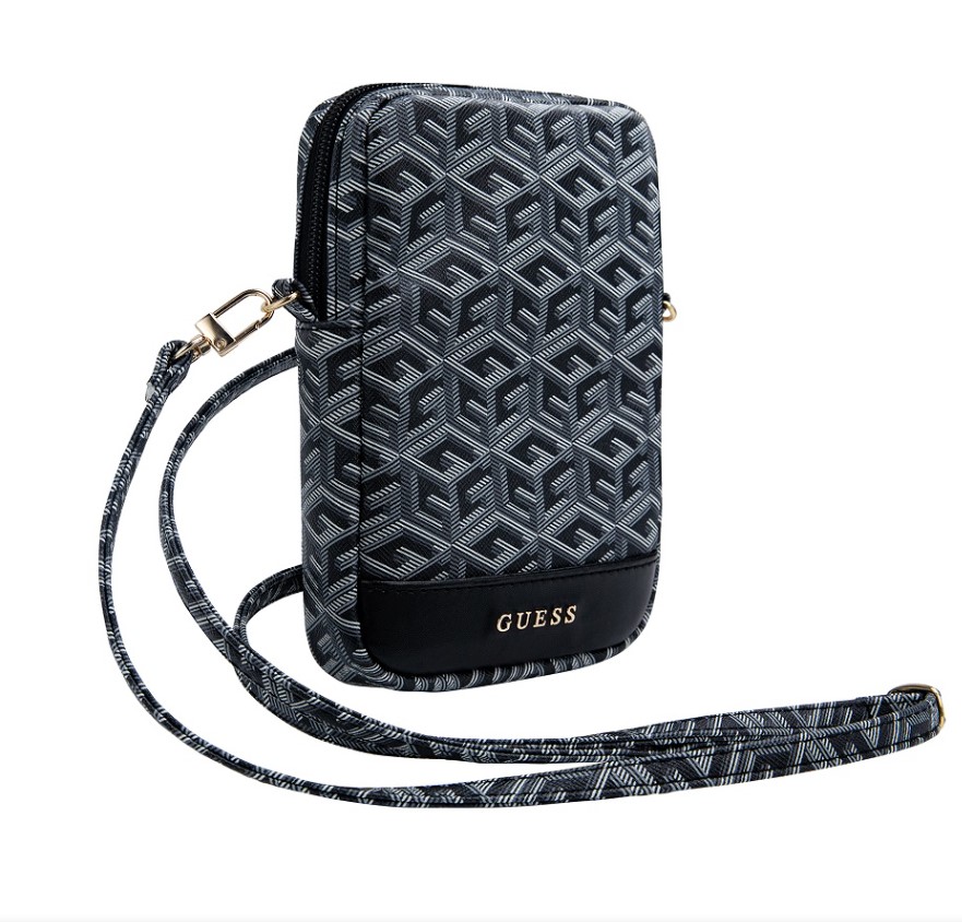 Guess PU G Cube Wallet Phone Bag Zipper, černá