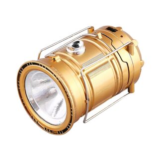 DeTech Nouzová svítilna SOLAR CAMPING EMERGENCY LAMP - zlatá