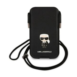 Karl Lagerfeld Saffiano Metal Logo PU Pouch S/M Black