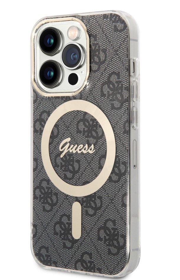 Guess IML 4G MagSafe Zadní Kryt pro iPhone 14 Pro Black