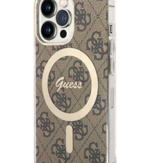 Guess IML 4G MagSafe Zadní Kryt pro iPhone 13 Pro Brown