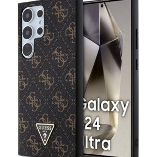 Guess PU Leather 4G Triangle Metal Logo Zadní Kryt pro Samsung Galaxy