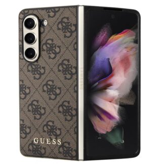 Guess 4G Charms Zadní Kryt pro Samsung Galaxy Z Fold 5 Brown