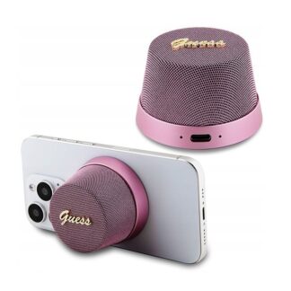 Guess Bluetooth Speaker Stand Pink Magnetic Script Metal Reproduktor