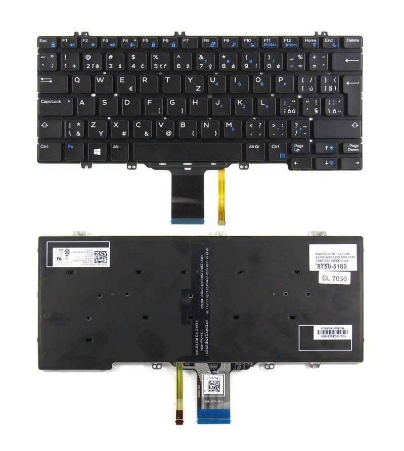 DeTech Klávesnice pro notebook Dell 7280, CZ