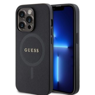 Guess PU Saffiano MagSafe Zadní Kryt pro iPhone 15 Pro Max Black