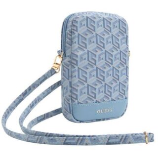Guess Zip GCube Bottom Stripe Phone Bag Blue