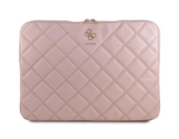 Guess Quilted 4G Computer Sleeve 16" Pink