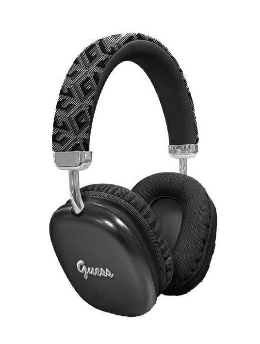 Guess Metal Script Logo Bluetooth Stereo Sluchátka Black