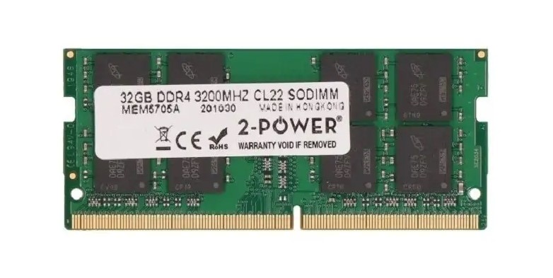 2-Power 32GB DDR4 3200MHz CL22 SODIMM