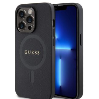 Guess PU Saffiano MagSafe Zadní Kryt pro iPhone 15 Pro Black