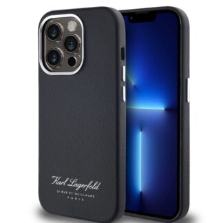 Karl Lagerfeld Grained PU Hotel RSG Zadní Kryt pro iPhone 13 Pro Black