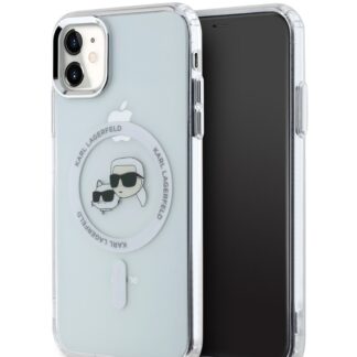 Karl Lagerfeld IML K&CH Heads Metal Frame MagSafe Zadní Kryt pro iPhone 11 Transparent
