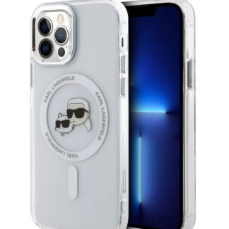 Karl Lagerfeld IML K&CH Heads Metal Frame MagSafe Zadní Kryt pro iPhone 12/12 Pro Transparent