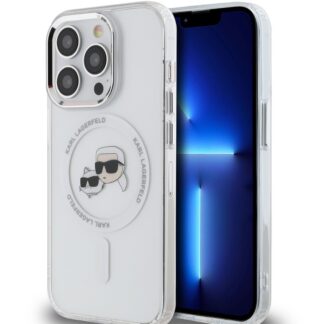 Karl Lagerfeld IML K&CH Heads Metal Frame MagSafe Zadní Kryt pro iPhone 13 Pro Transparent