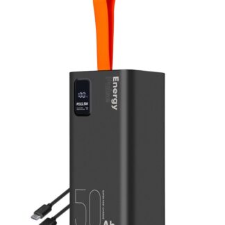 DeTech OBAL:ME EnergyPulse Powerbanka, 50000mAh - černá