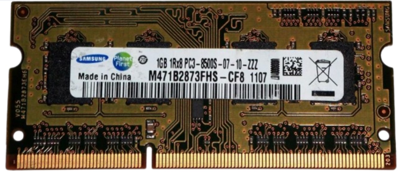 Samsung 1GB DDR3 PC8500 1066MHz SODIMM CL7