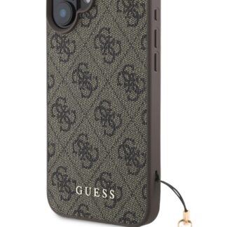 Guess 4G Charm Zadní Kryt pro iPhone 16 Tone on Tone Brown