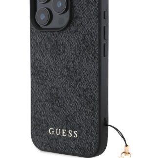 Guess 4G Charm Zadní Kryt pro iPhone 16 Pro Tone on Tone Grey