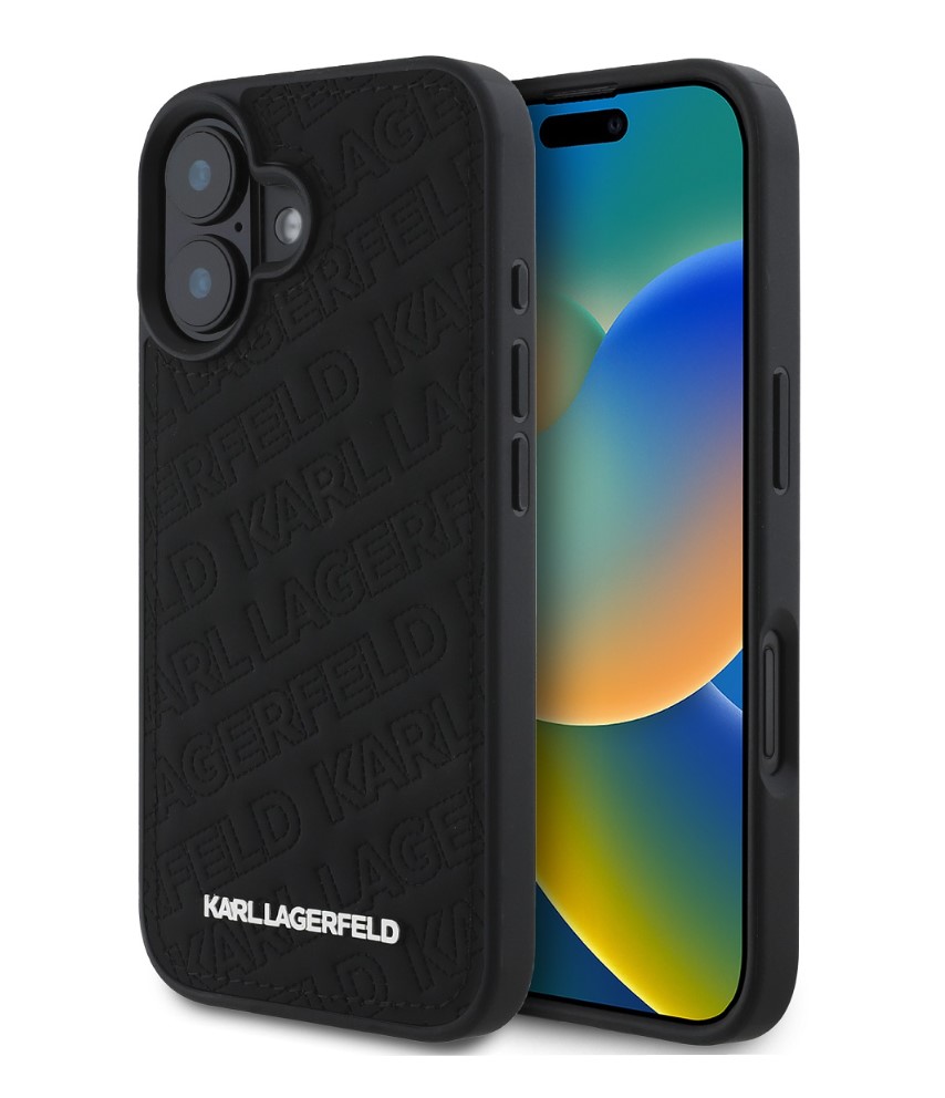 Karl Lagerfeld PU Quilted Pattern Zadní Kryt pro iPhone 16 Black