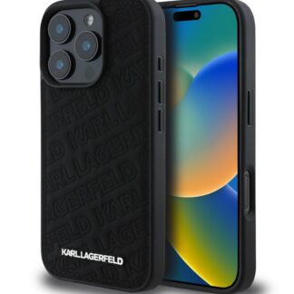 Karl Lagerfeld PU Quilted Pattern Zadní Kryt pro iPhone 16 Pro Black