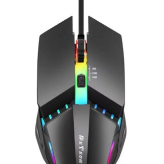 DeTech D5 drátová herní myš - Optická, Černá