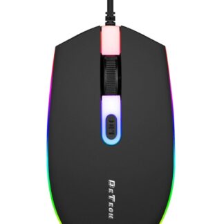 DeTech D6 drátová herní myš - Optická, Černá