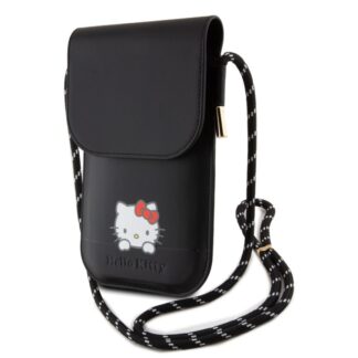 Hello Kitty PU Leather Daydreaming Logo Taška na Telefon - černá