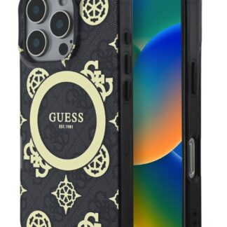 Guess IML 4G Peony MagSafe Zadní Kryt pro iPhone 16 Pro Black