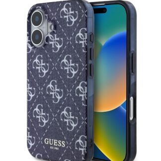 Guess IML Denim Effect MagSafe Zadní Kryt pro iPhone 16 Dark Blue