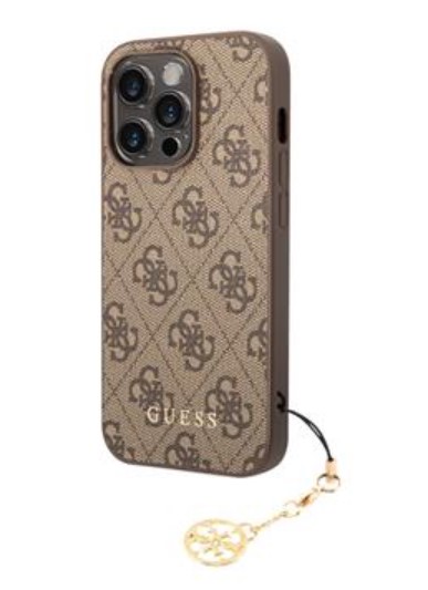 Guess 4G Charm Zadní Kryt pro iPhone 13 Pro Tone on Tone Brown