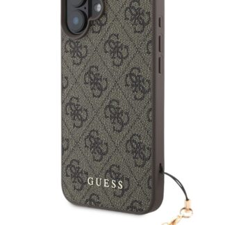 Guess 4G Charm Zadní Kryt pro iPhone 16 Tone on Tone Brown