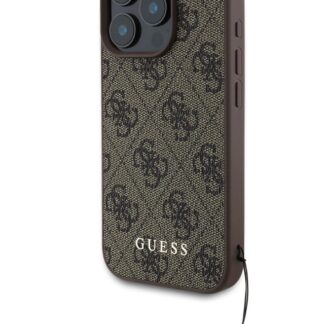 Guess 4G Charm Zadní Kryt pro iPhone 16 Pro Tone on Tone Brown