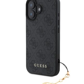 Guess 4G Charm Zadní Kryt pro iPhone 16 Tone on Tone Grey