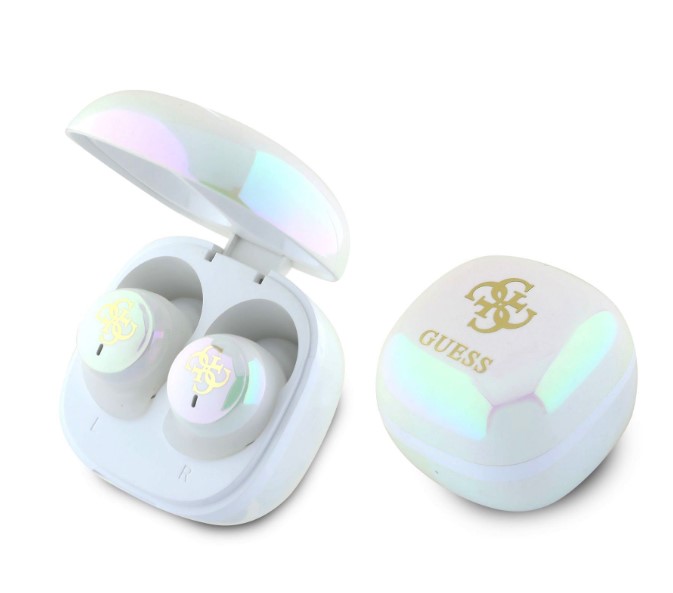 Guess 4G Logo Mini TWS Bezdrátová Sluchátka White
